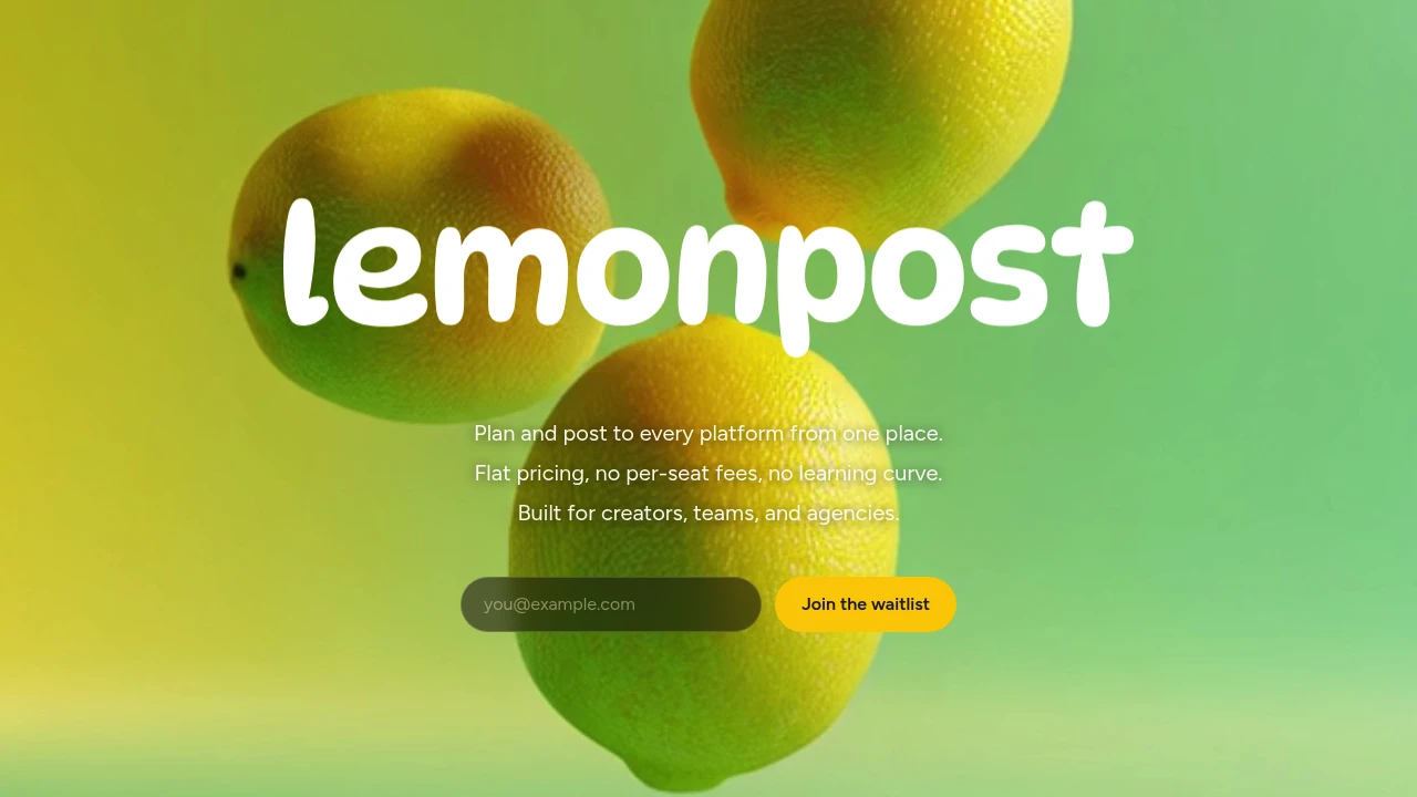 Screenshot of Lemon Post website