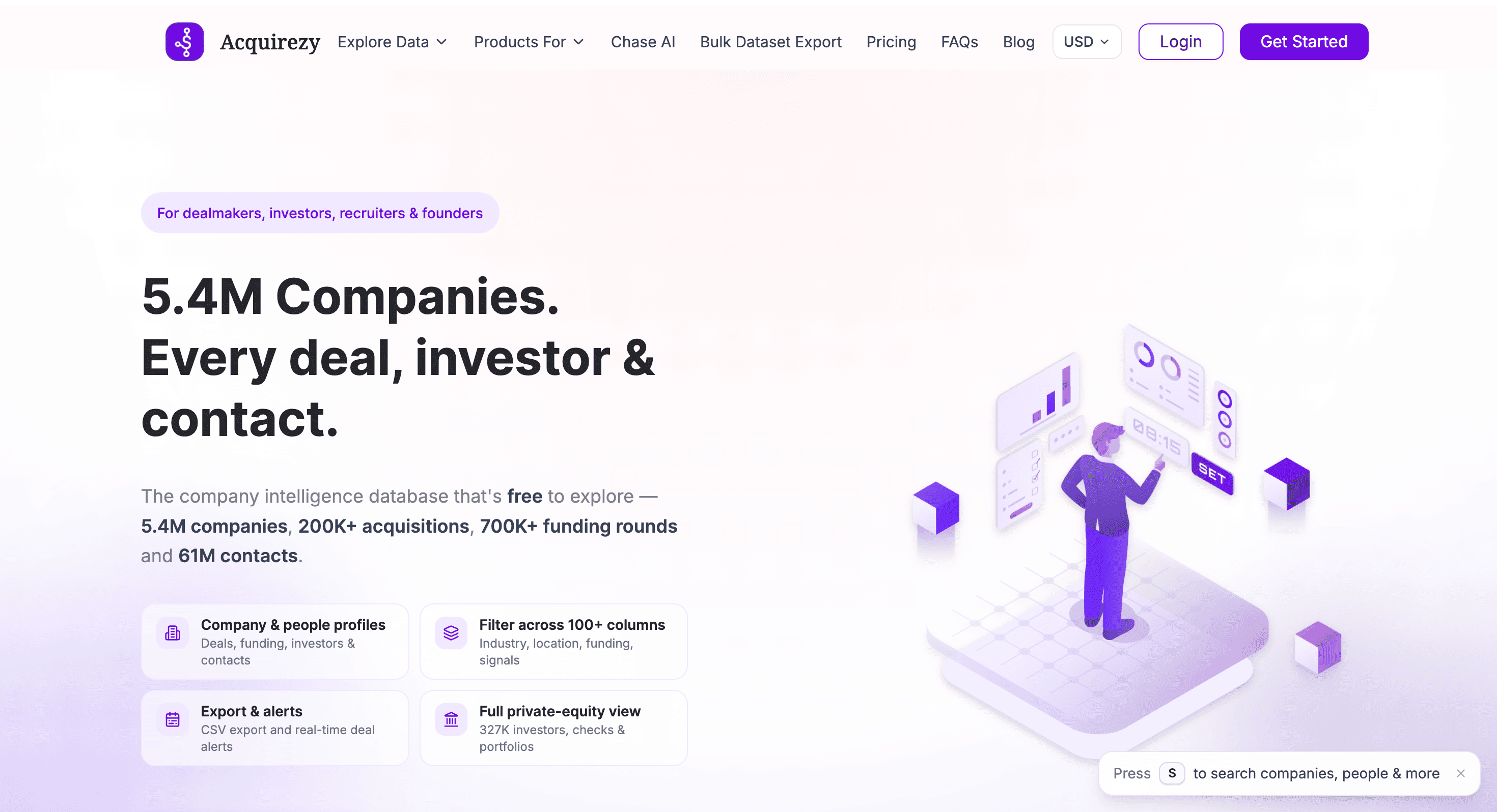 Screenshot of Acquirezy website