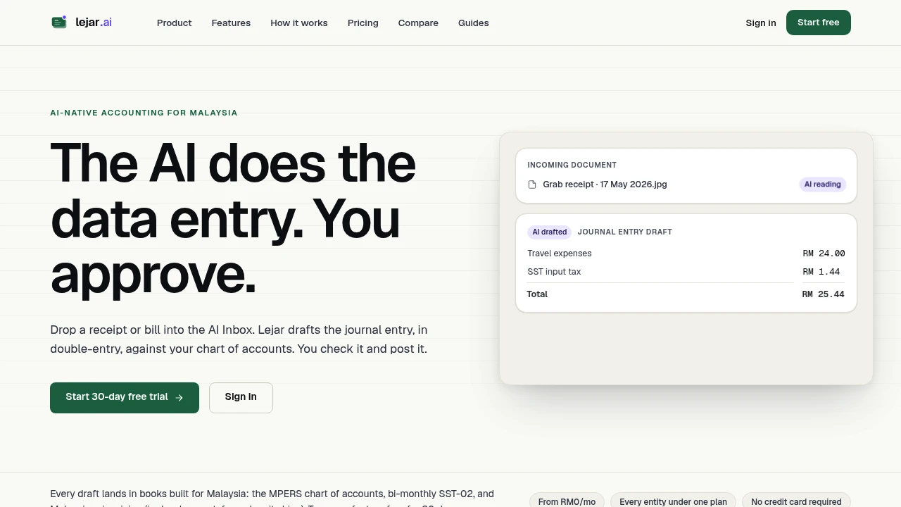 Screenshot of Lejar.ai website