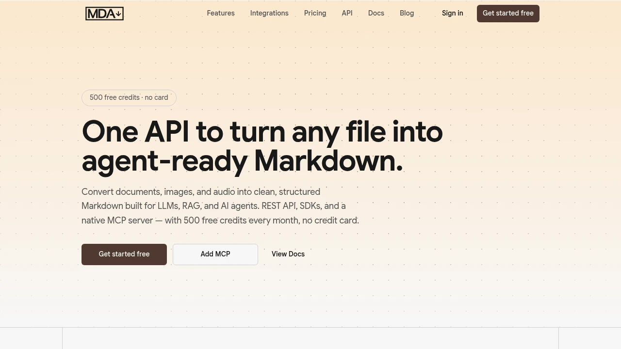 Screenshot of Markdown Anything website