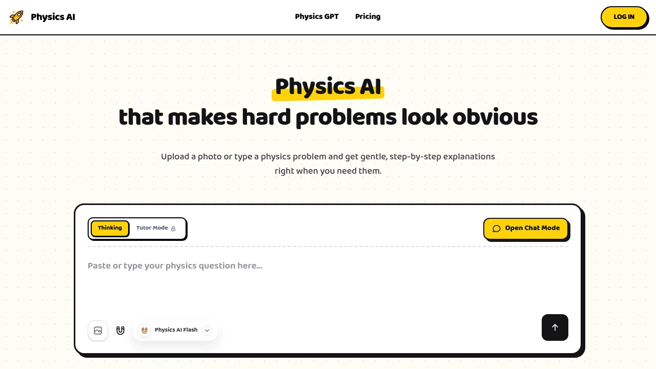 Screenshot of Physics AI website
