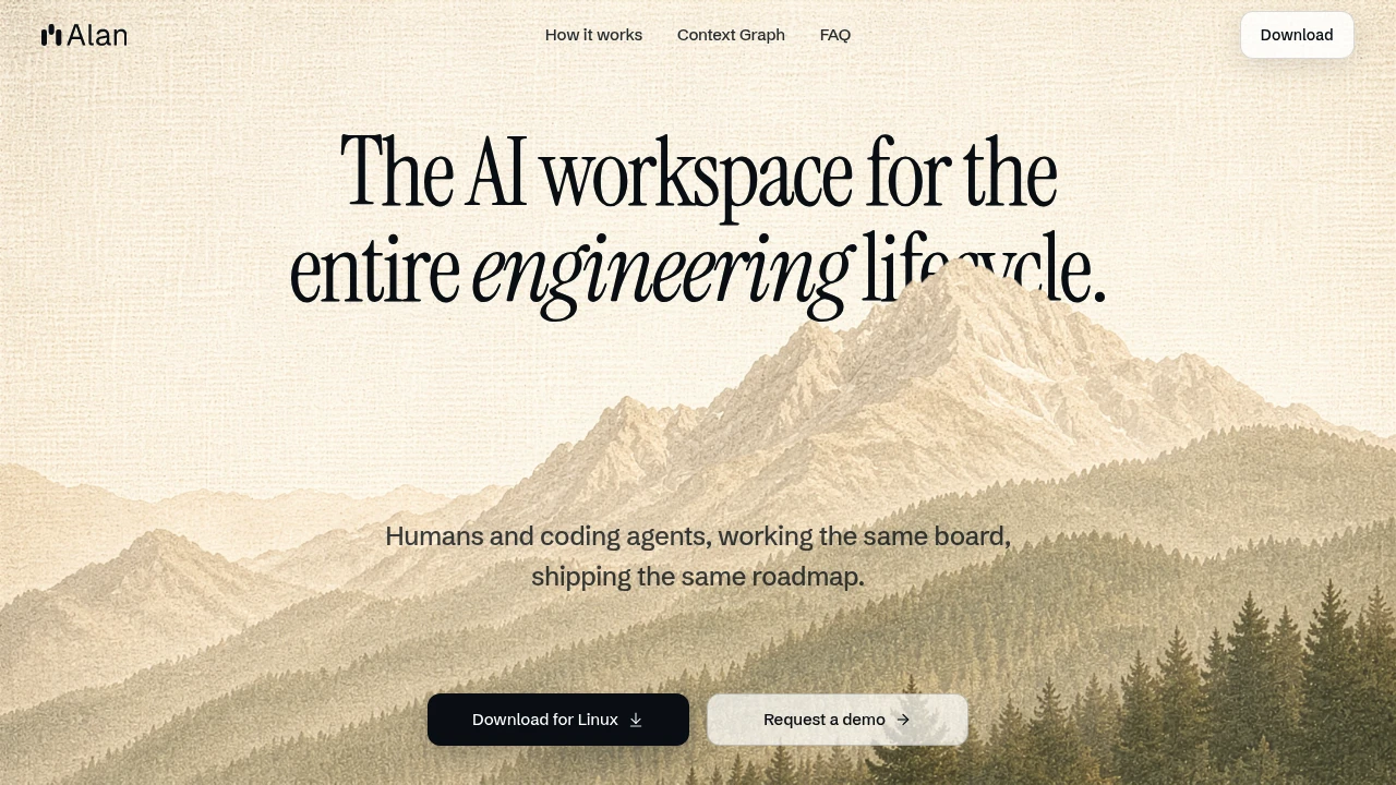Screenshot of Alan AI website