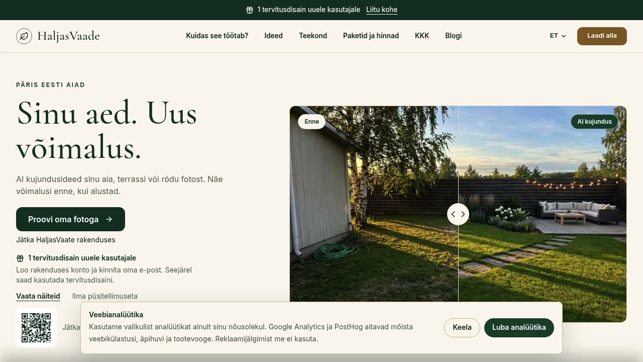Screenshot of HaljasVaade website