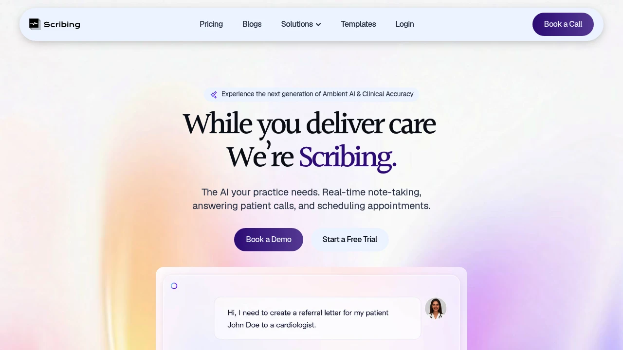 Screenshot of Scribing.io website
