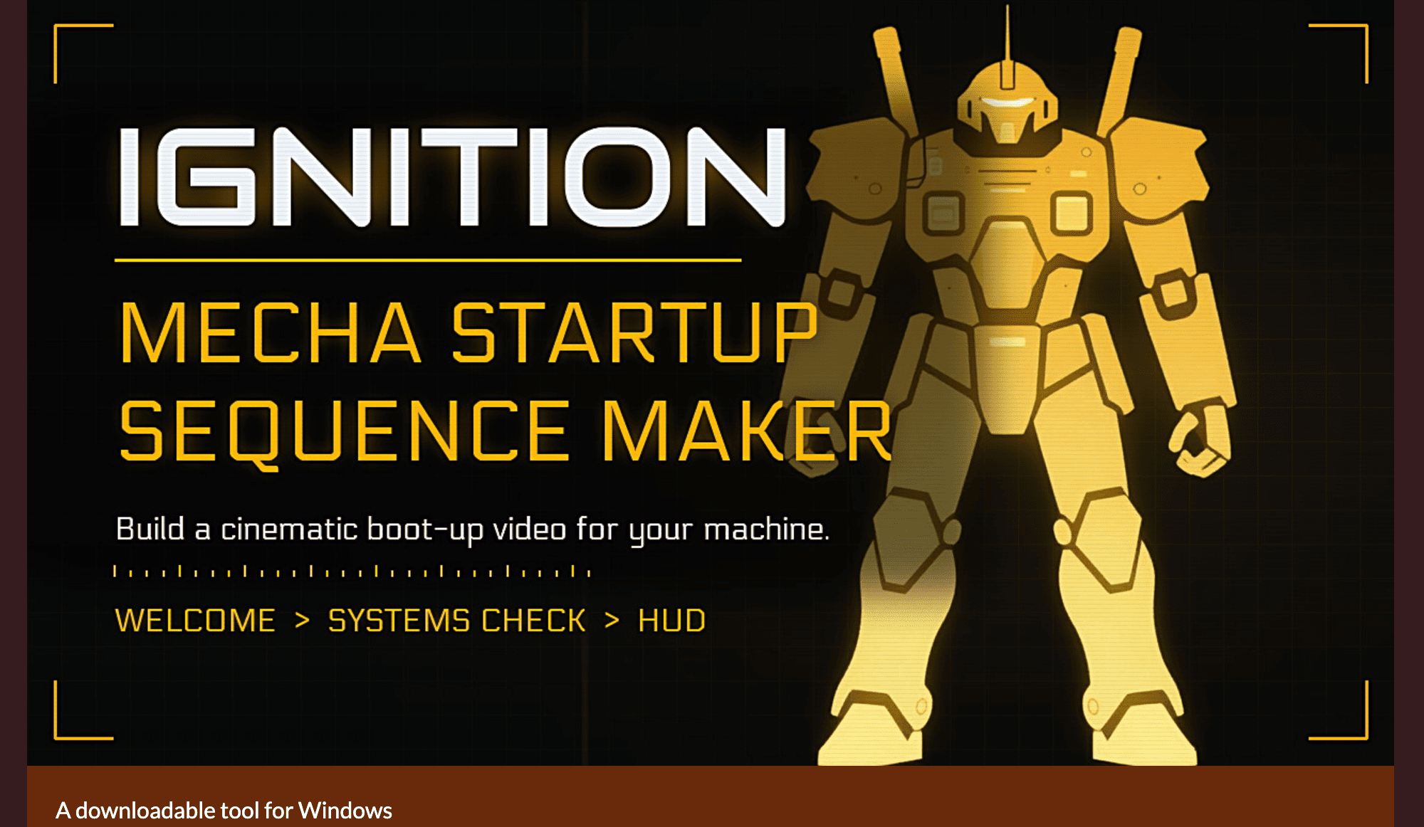 Screenshot of IGNITION - Mecha Startup Sequence Maker website