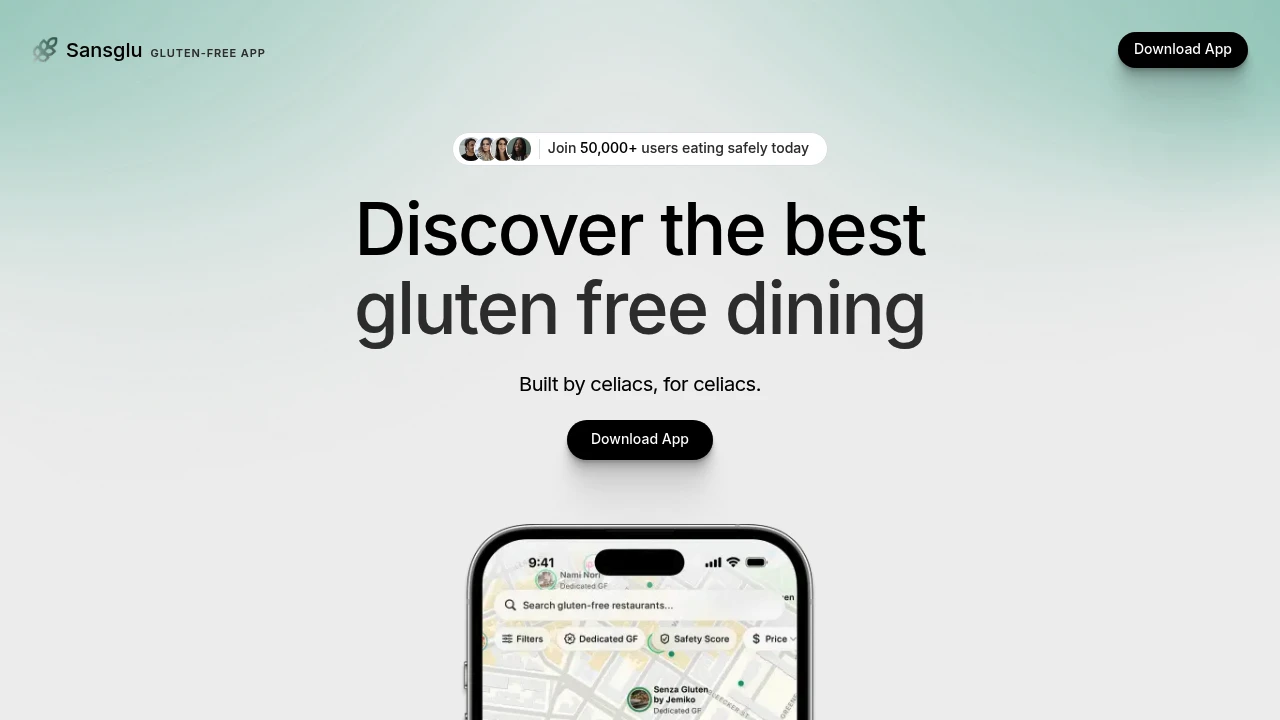 Screenshot of Sansglu website