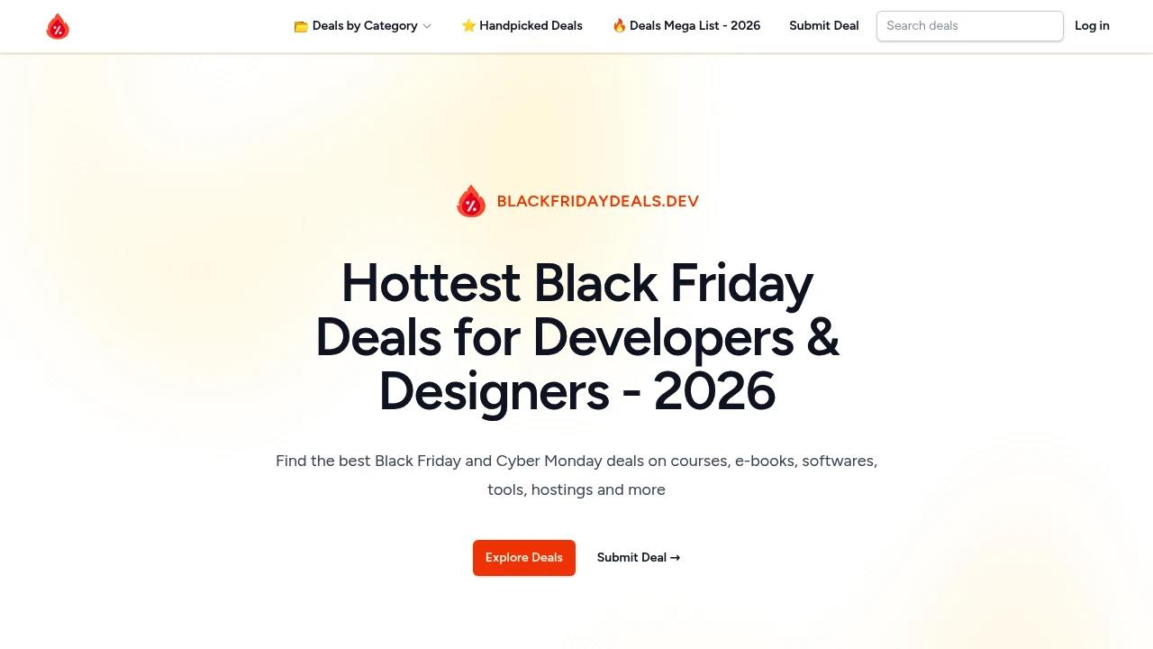 Screenshot of BlackFridayDeals.dev website