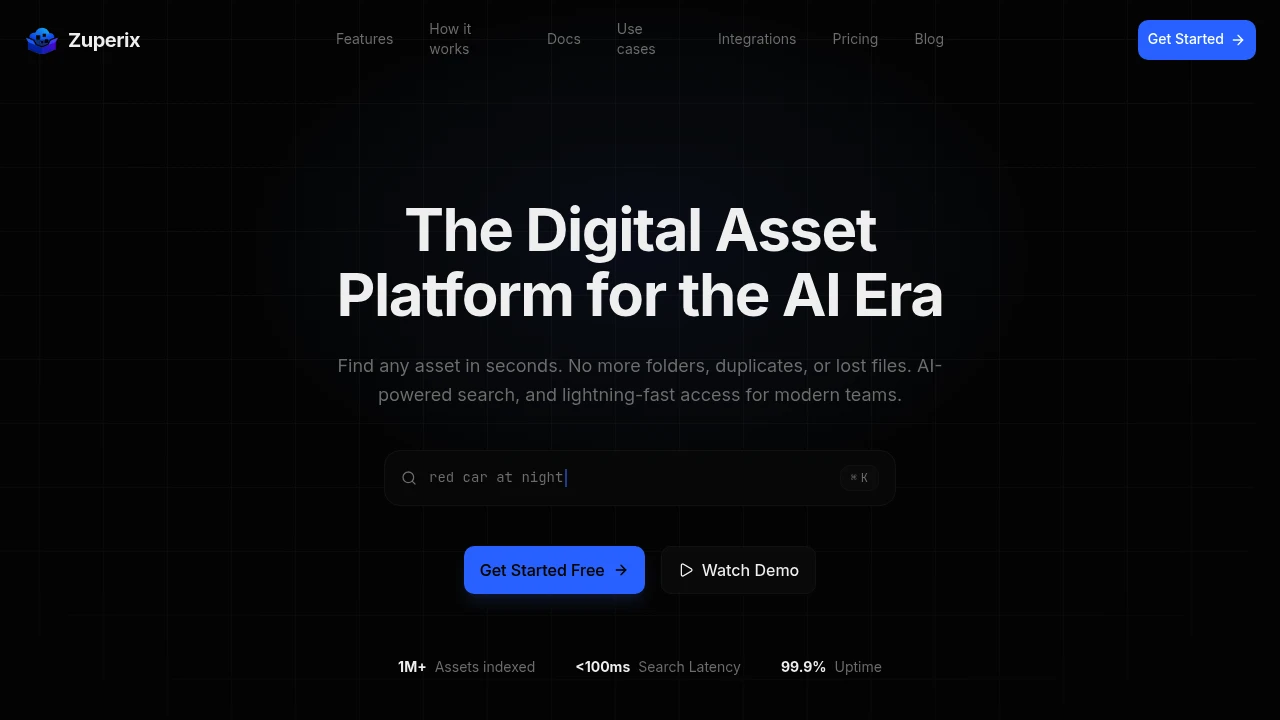 Screenshot of Zuperix website