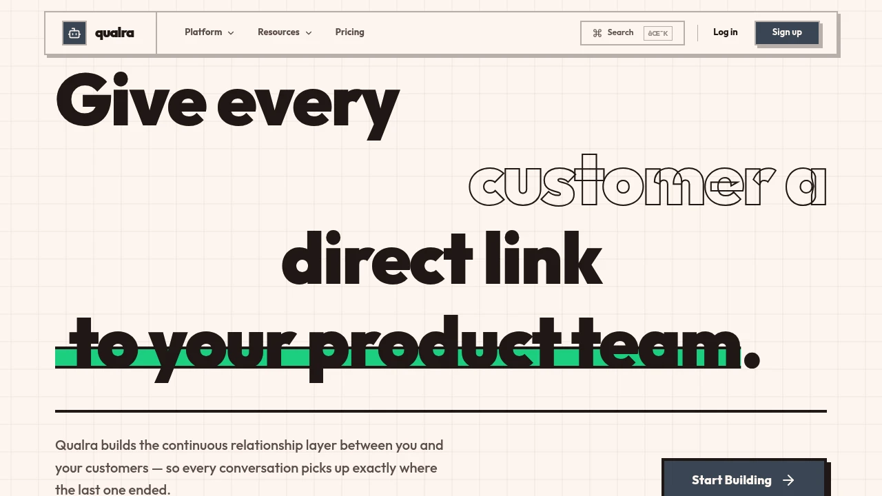 Screenshot of Qualra website
