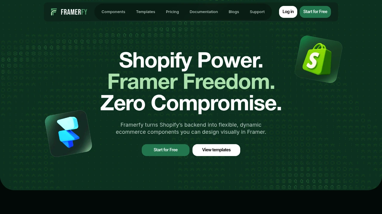 Screenshot of Framerfy website