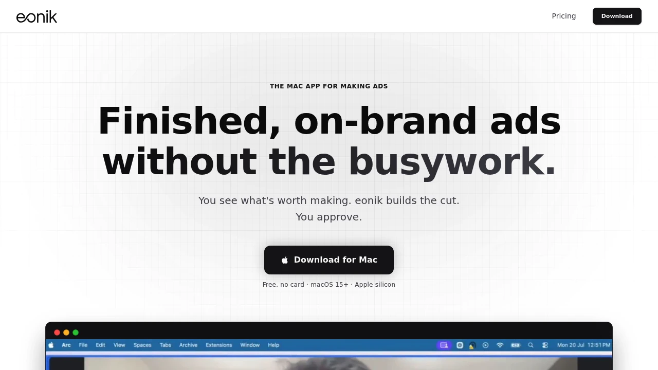 Screenshot of Eonik website