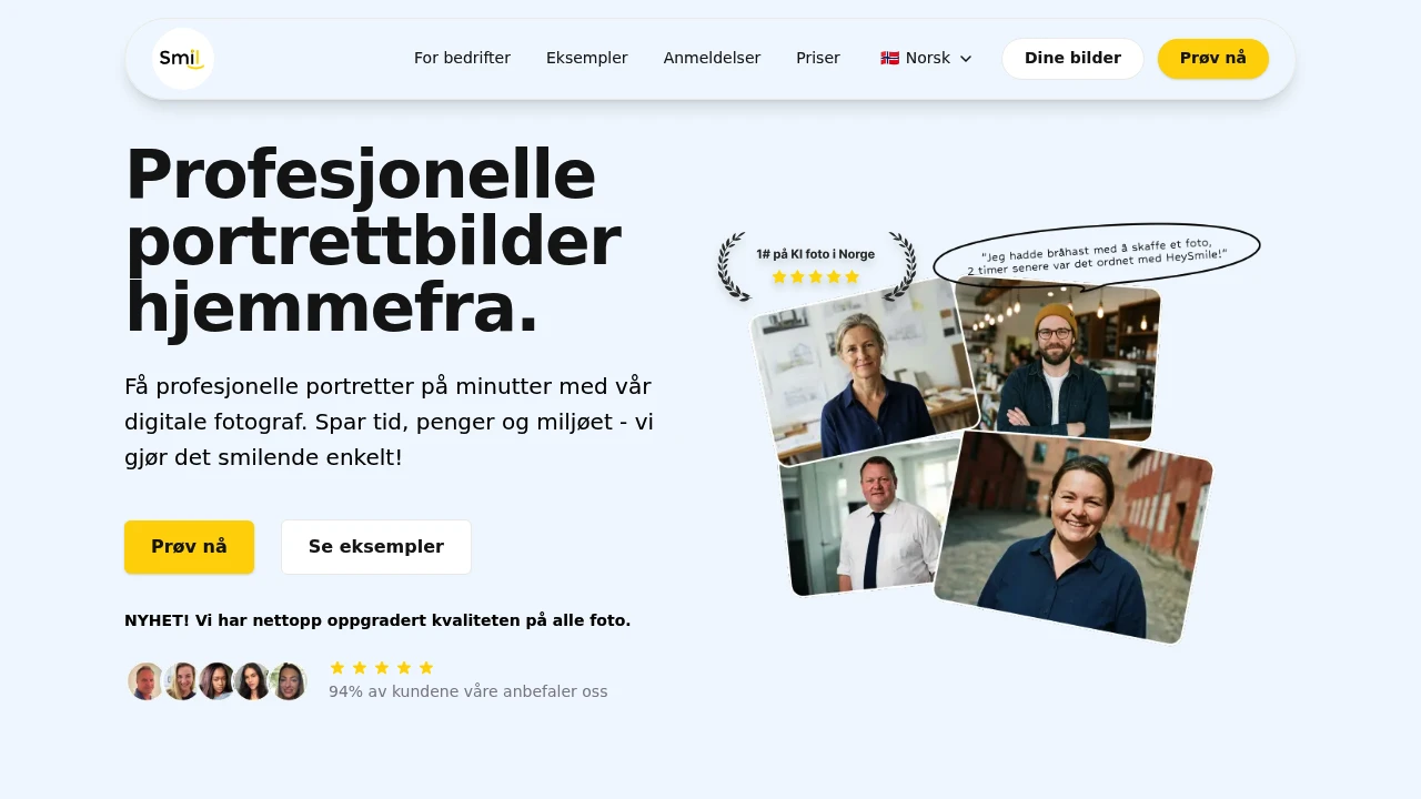 Screenshot of Smil website