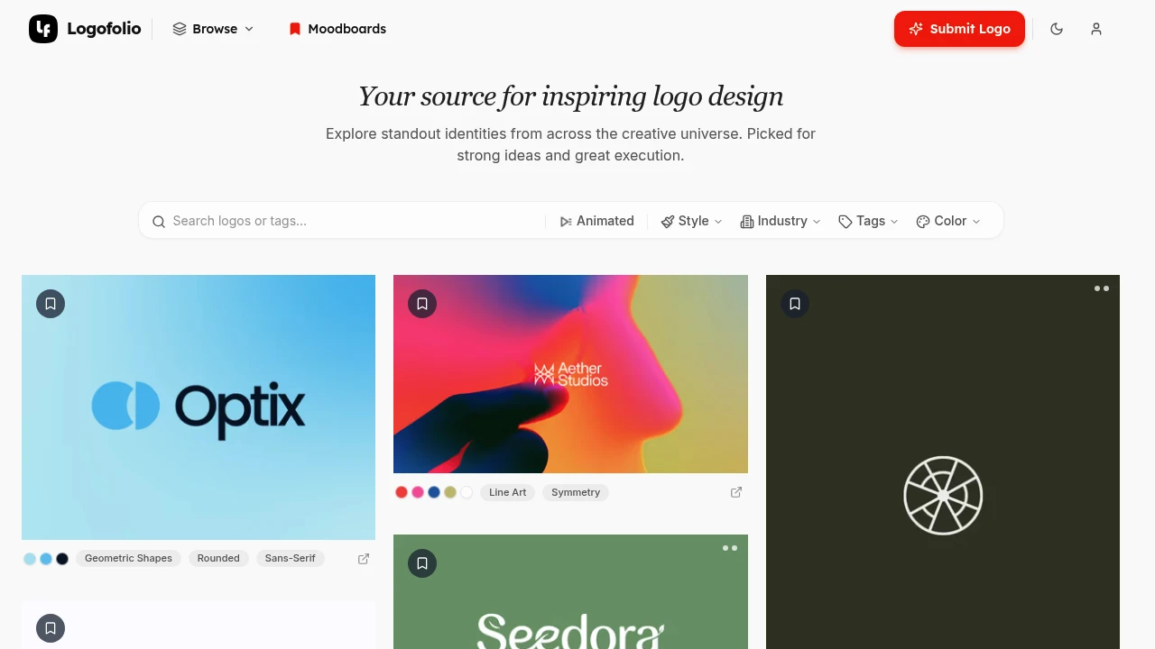 Screenshot of Logofolio website