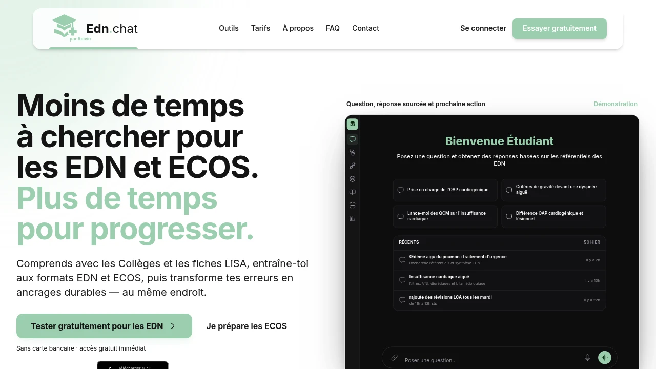Screenshot of Edn.chat website