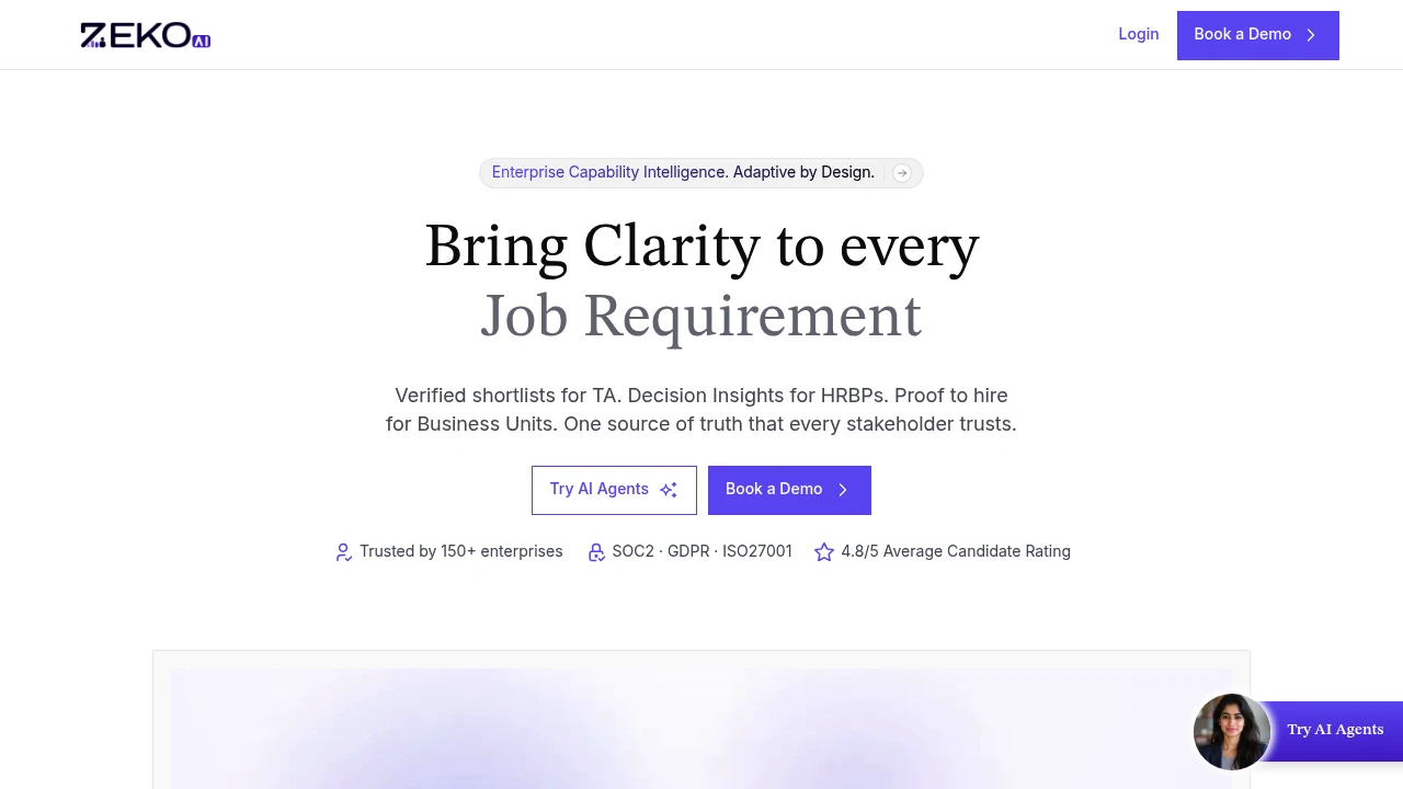 Screenshot of Zeko AI website