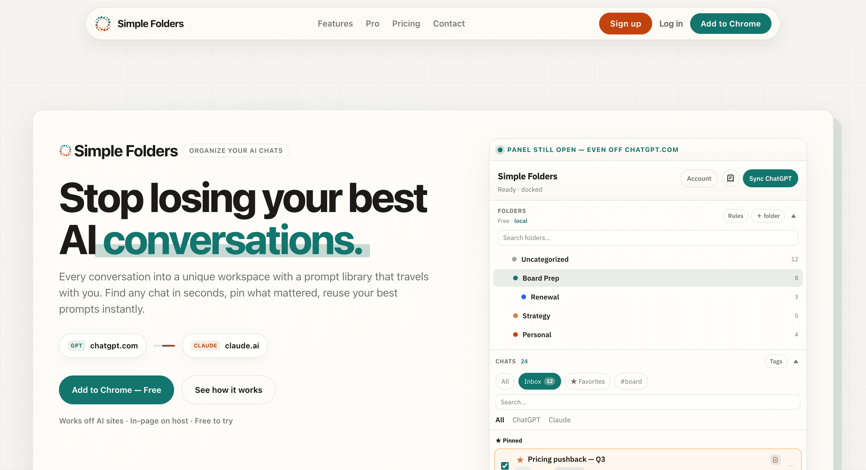 Screenshot of Simple Folder website