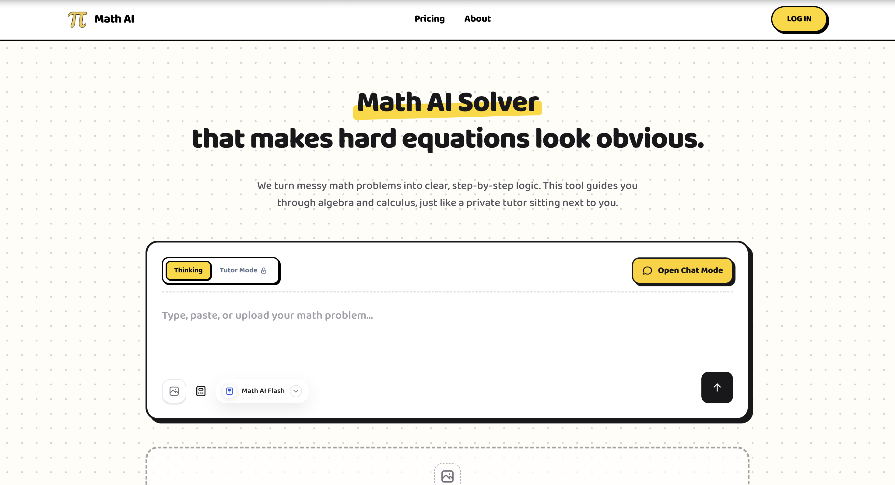 Screenshot of Math AI website