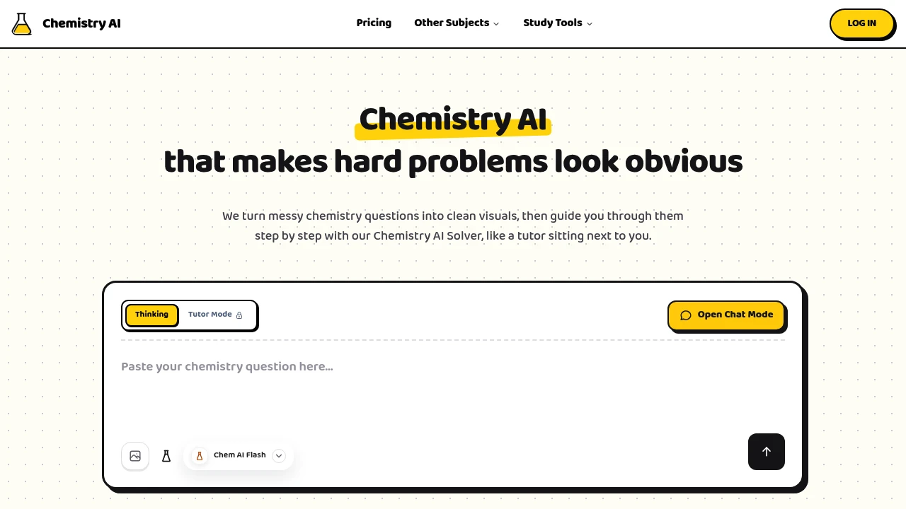 Screenshot of Chemistry AI website