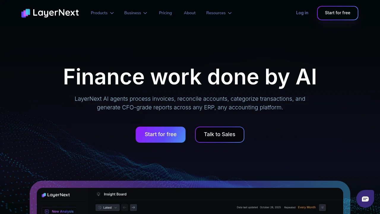 Screenshot of LayerNext website