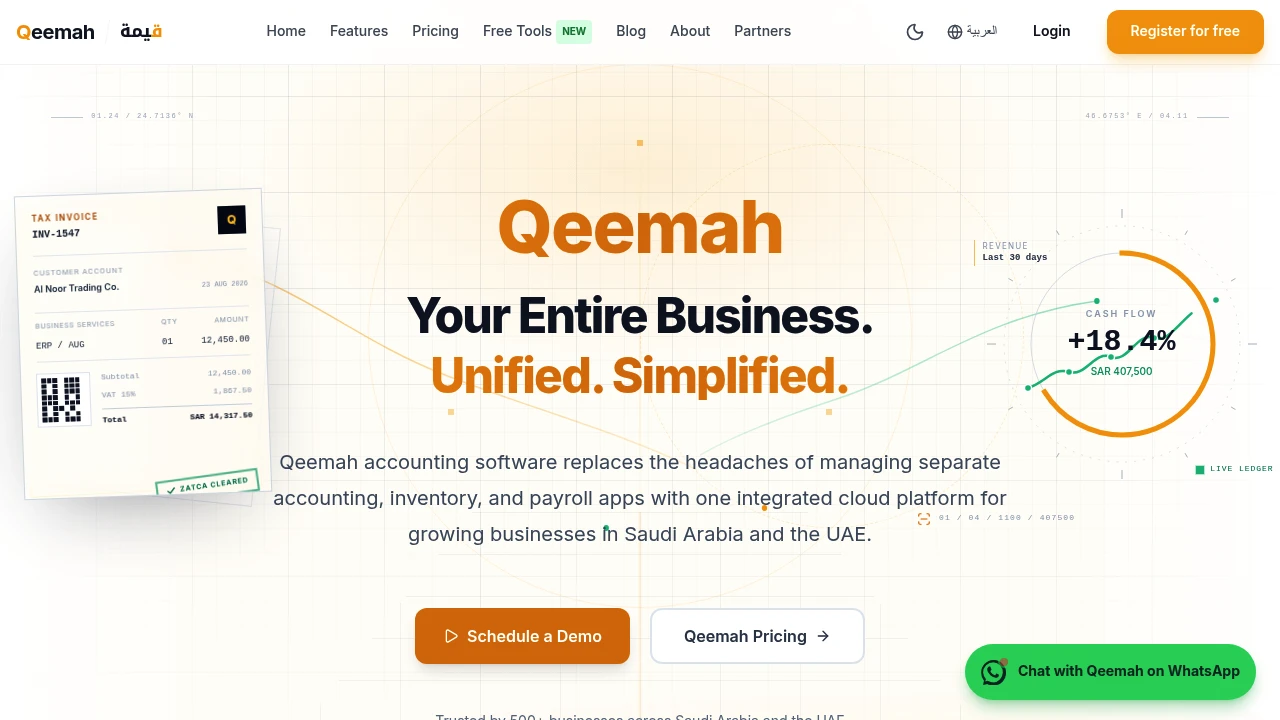 Screenshot of Qeemah website