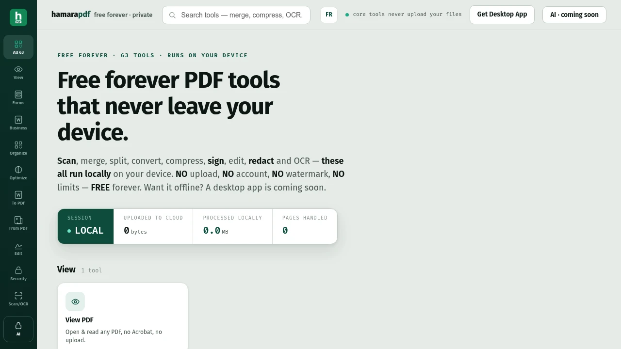 Screenshot of HamaraPDF website