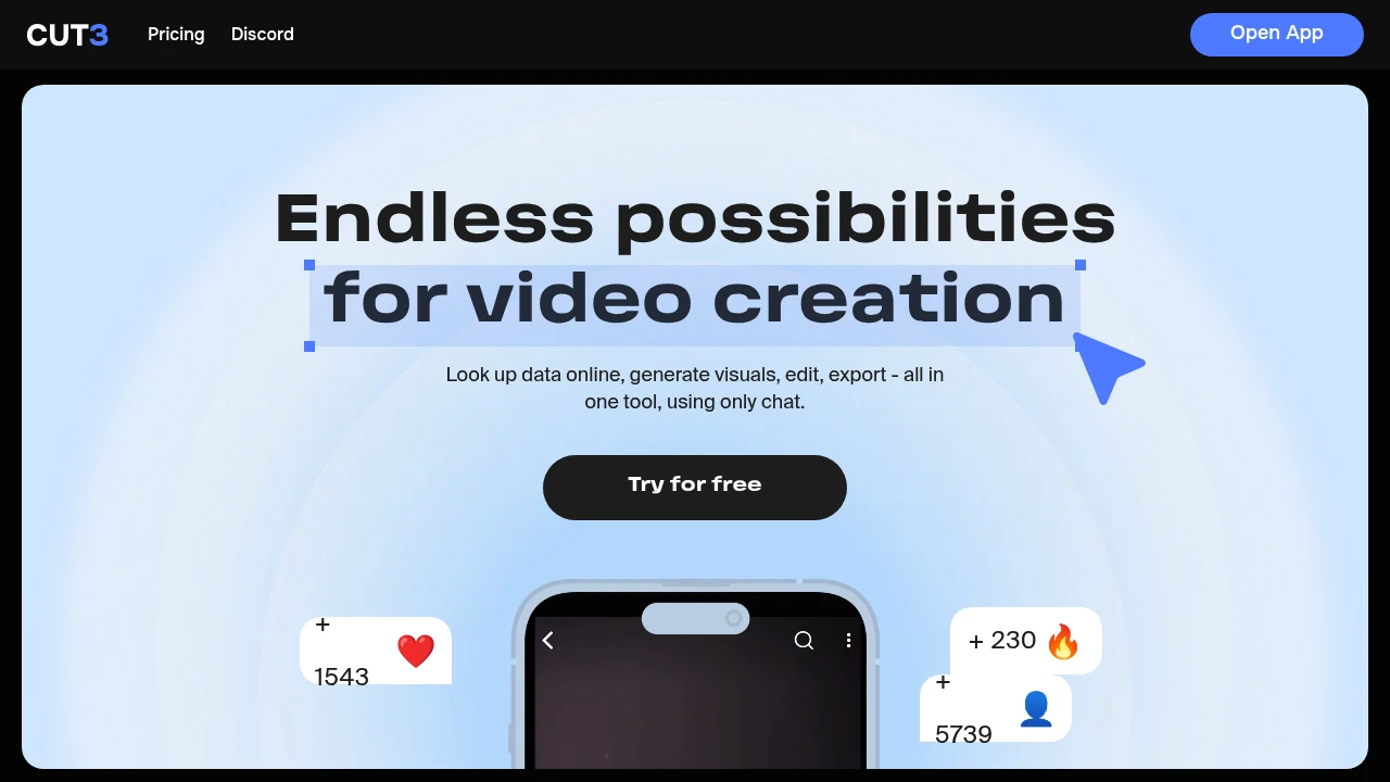 Screenshot of CUT3 website