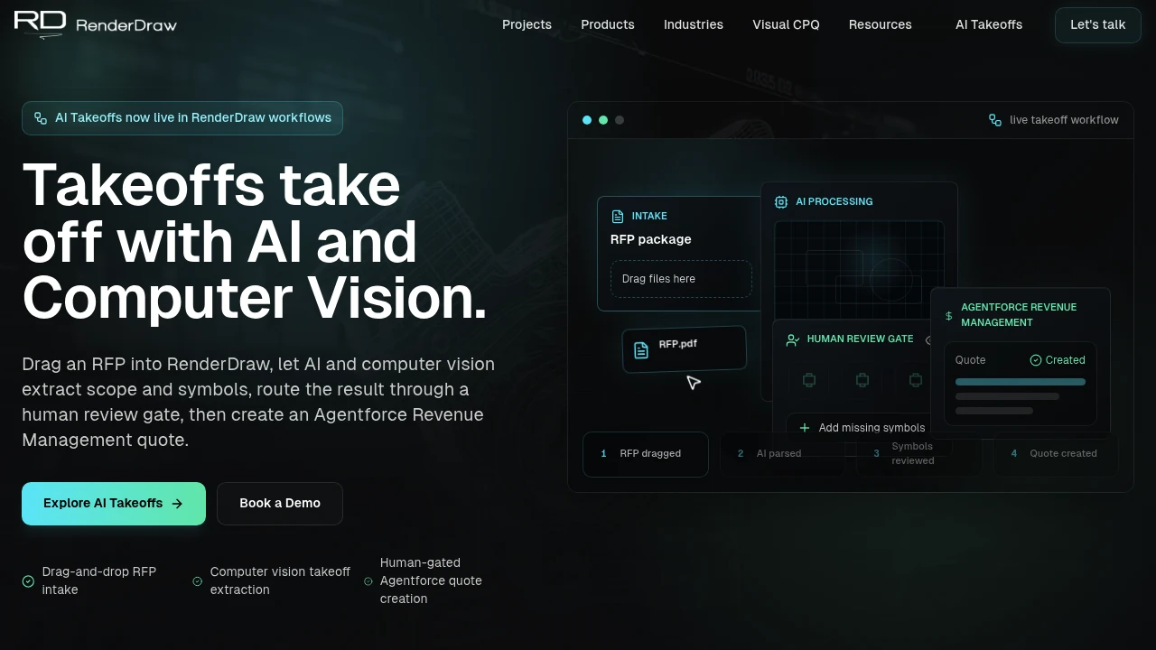 Screenshot of Renderdraw website