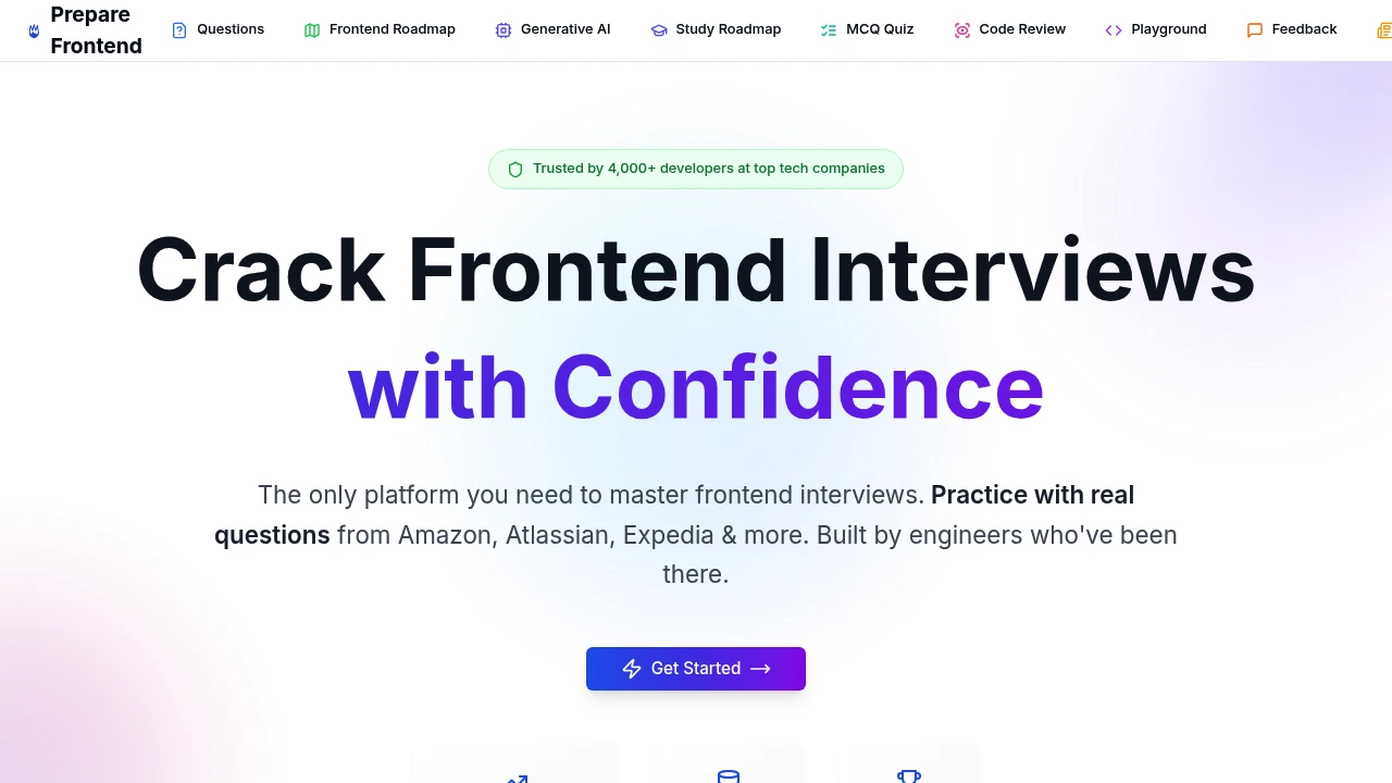 Screenshot of PrepareFrontend website