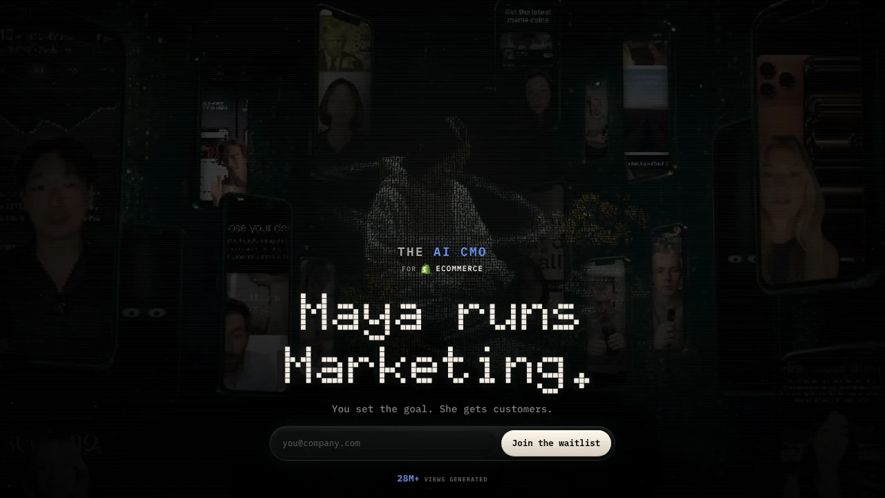 Screenshot of Maya website