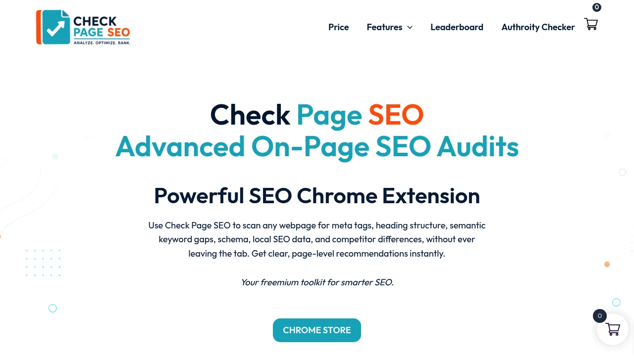 Screenshot of Check Page SEO website