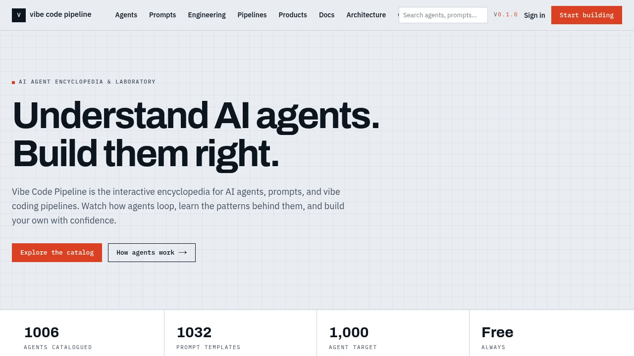Screenshot of Vibe Code Pipeline website