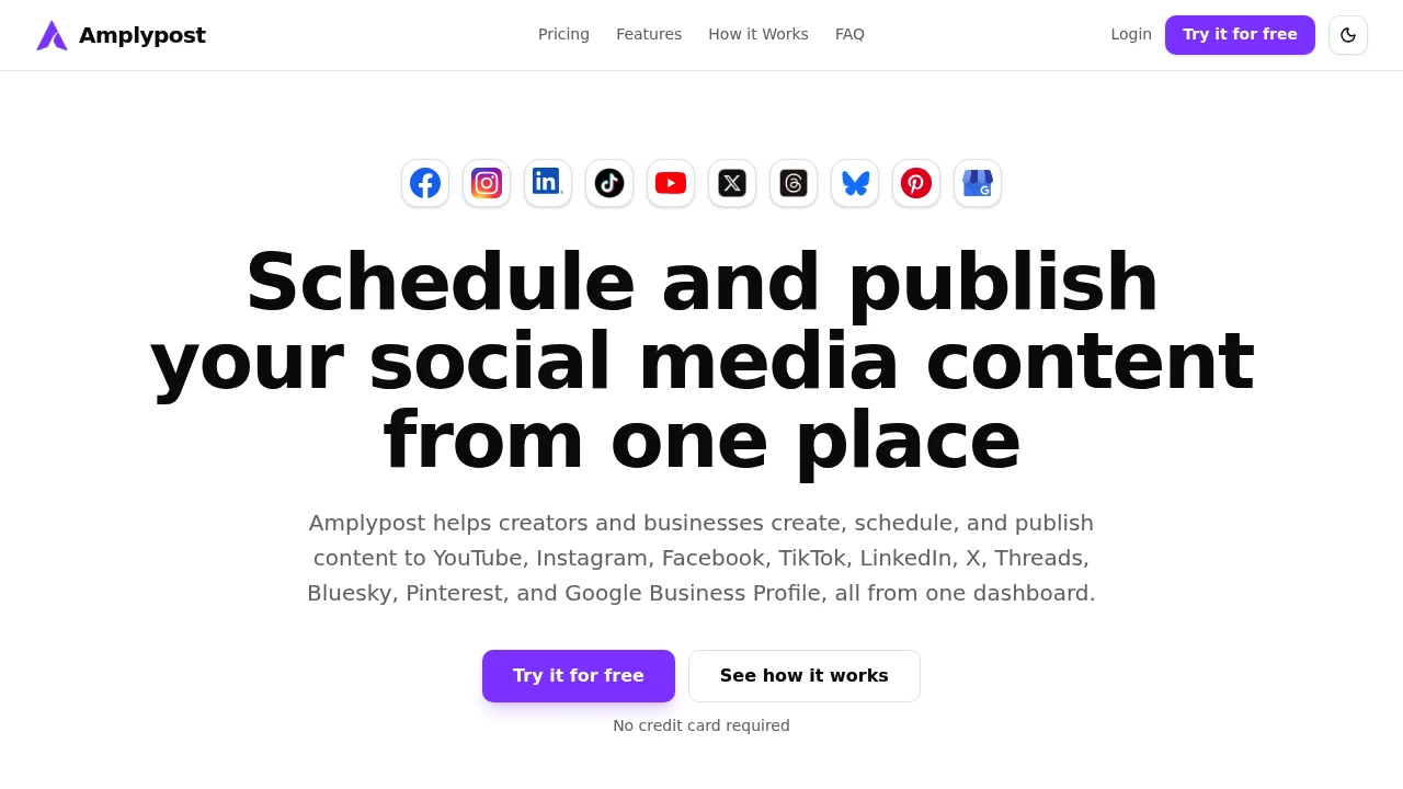 Screenshot of Amplypost website