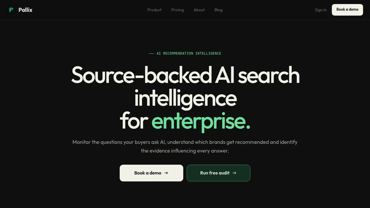 Screenshot of Pallix website