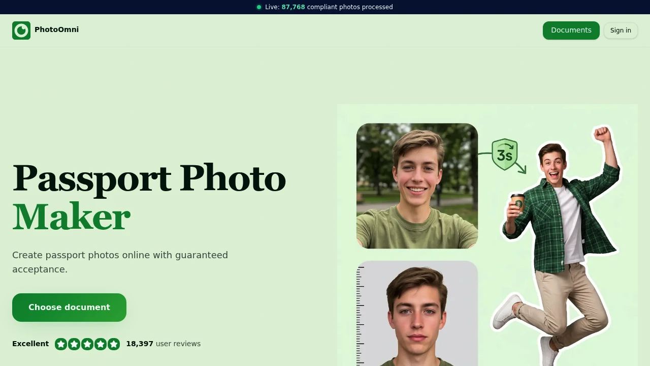 Screenshot of PhotoOmni website