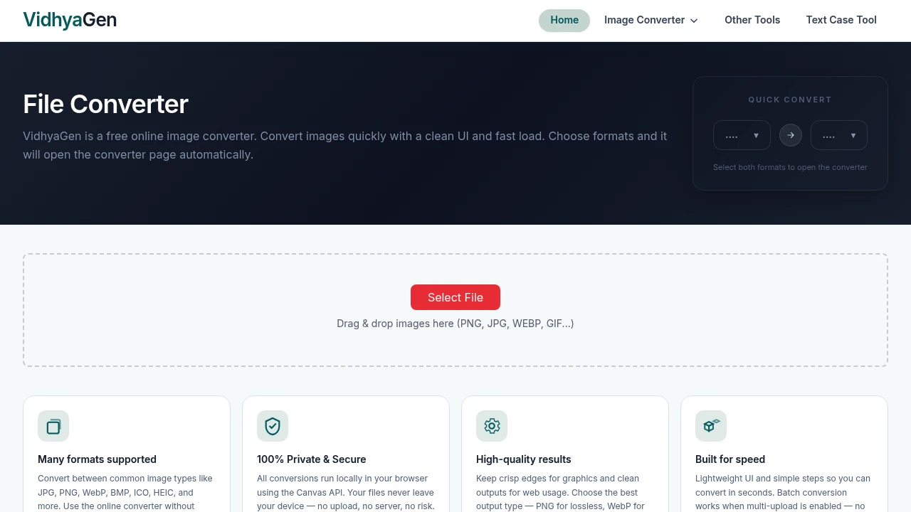 Screenshot of Vidhyagen website