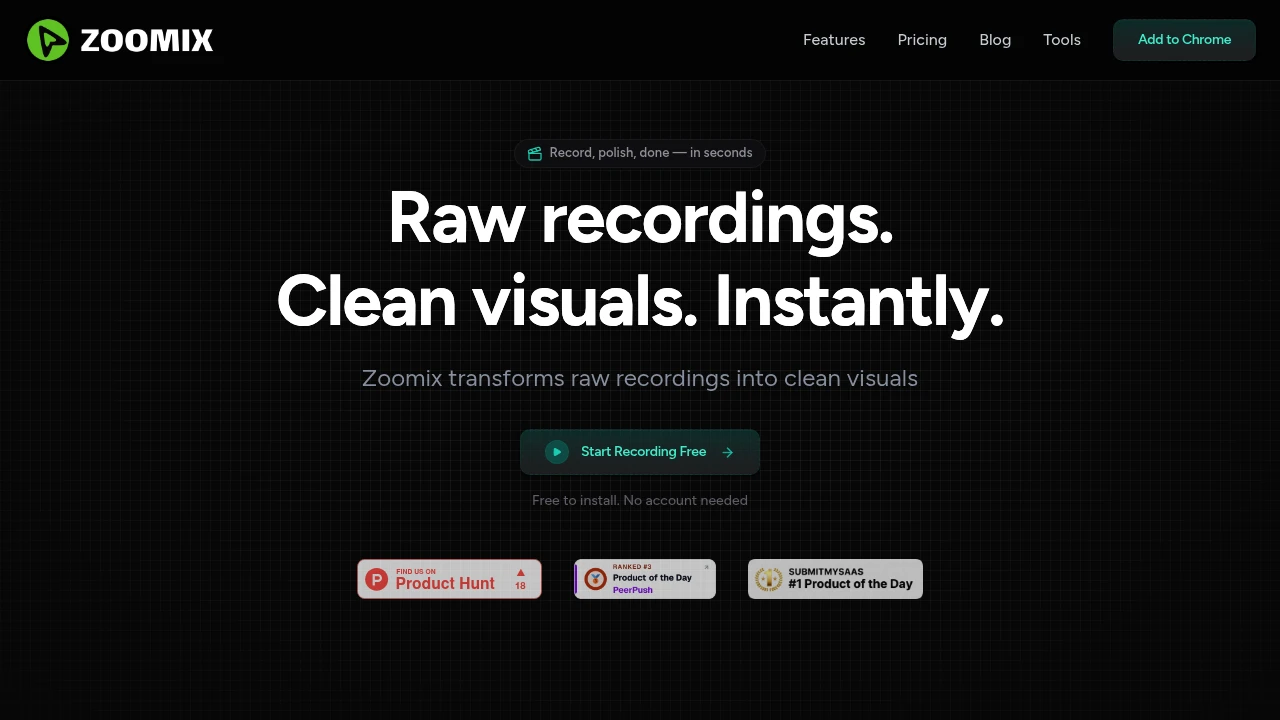 Screenshot of Zoomix website