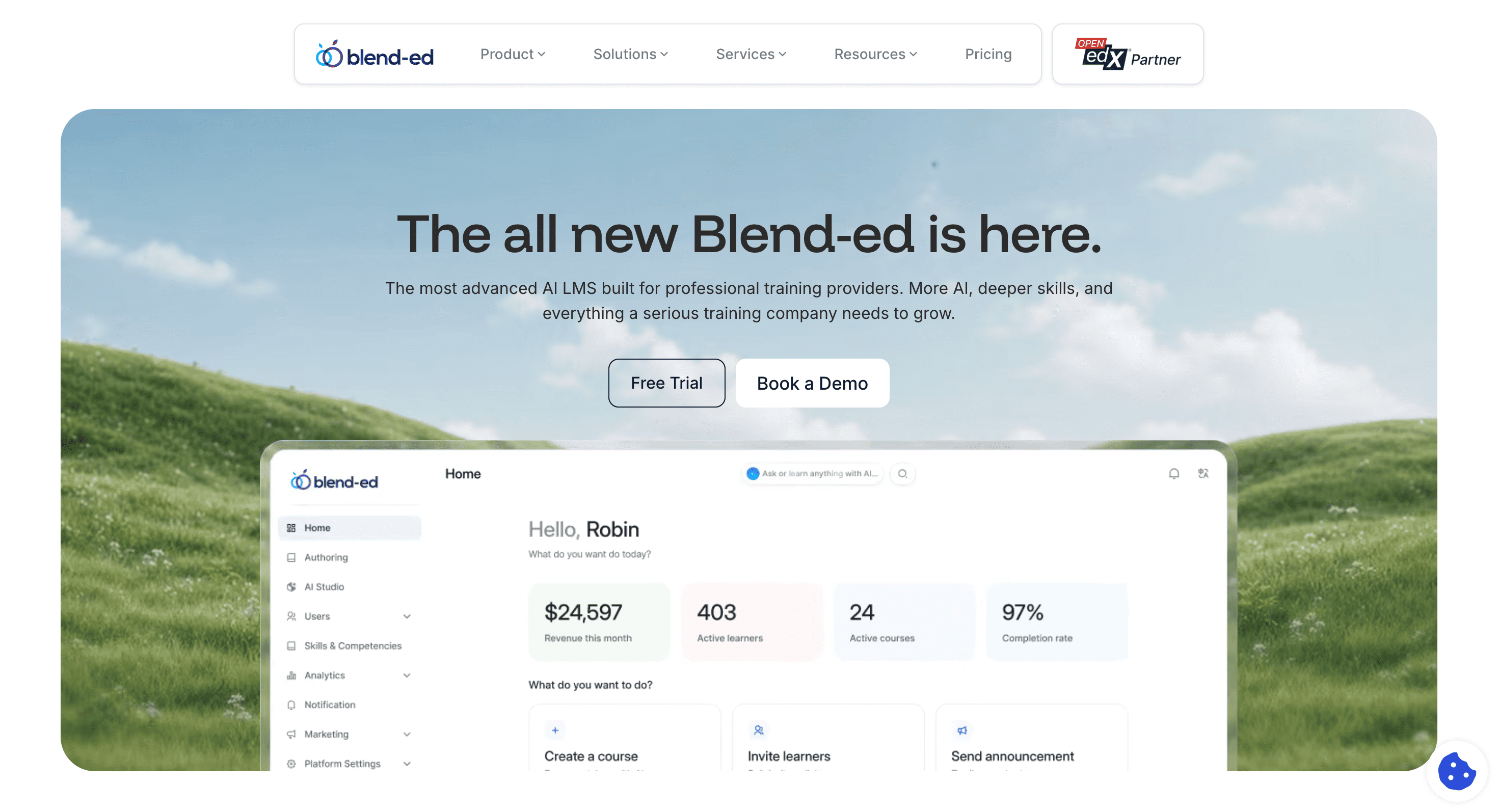 Screenshot of Blend-ed website