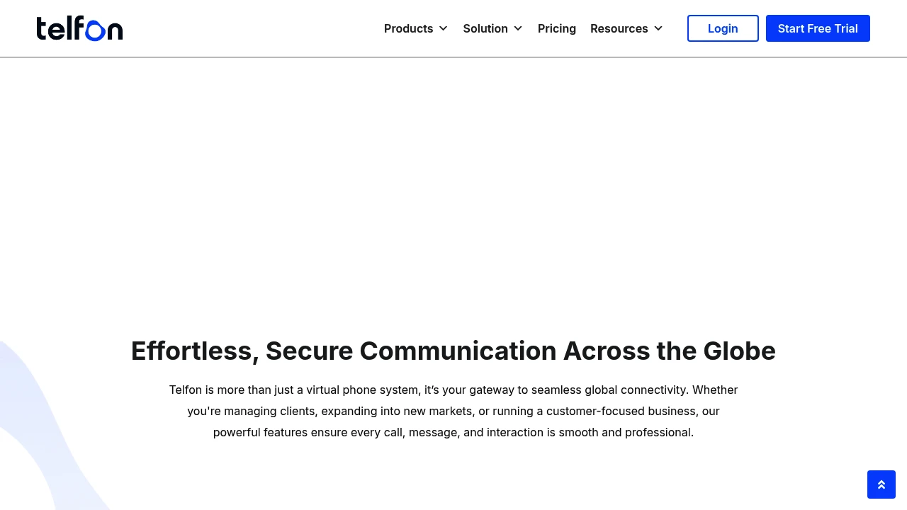 Screenshot of Telfon website