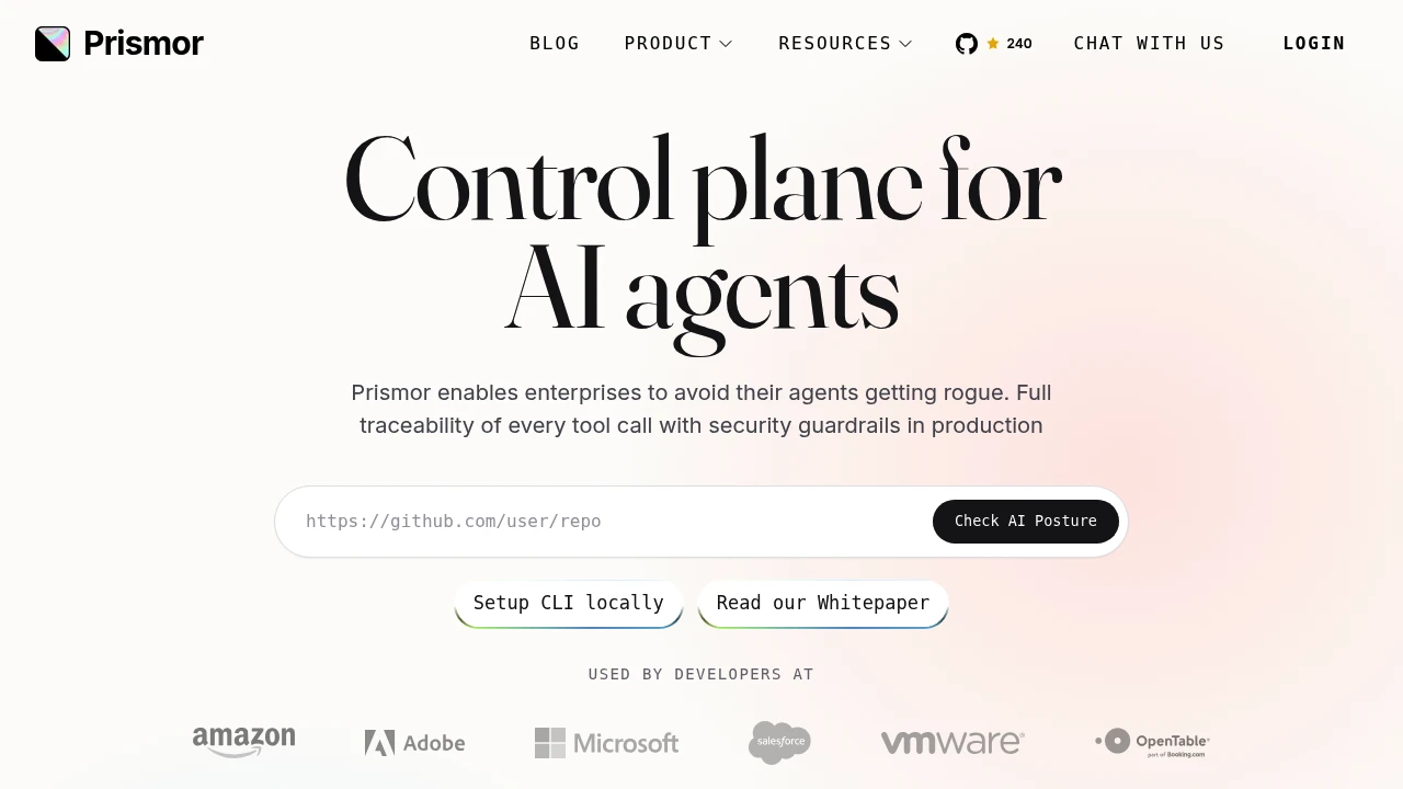 Screenshot of Prismor website