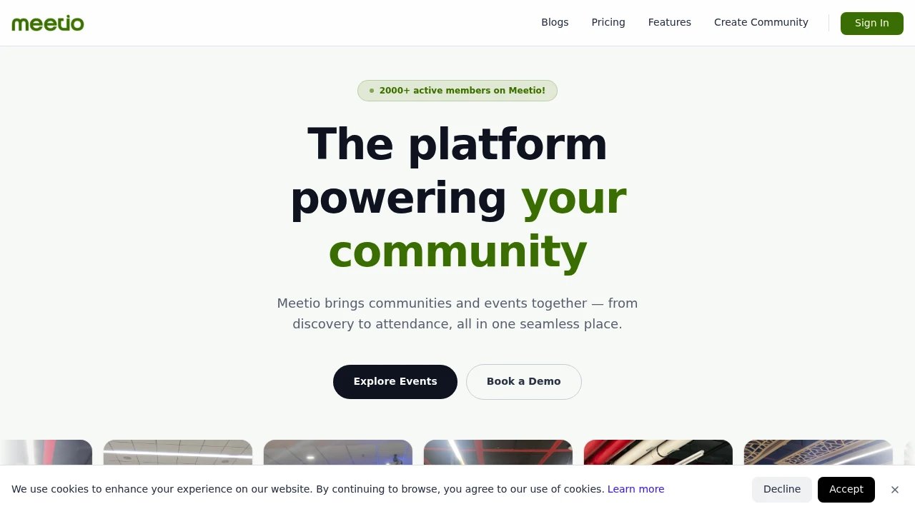 Screenshot of Meetio website