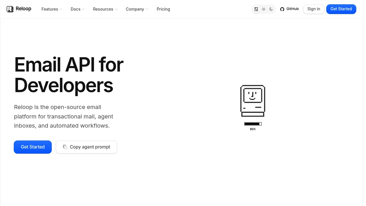 Screenshot of Reloop website
