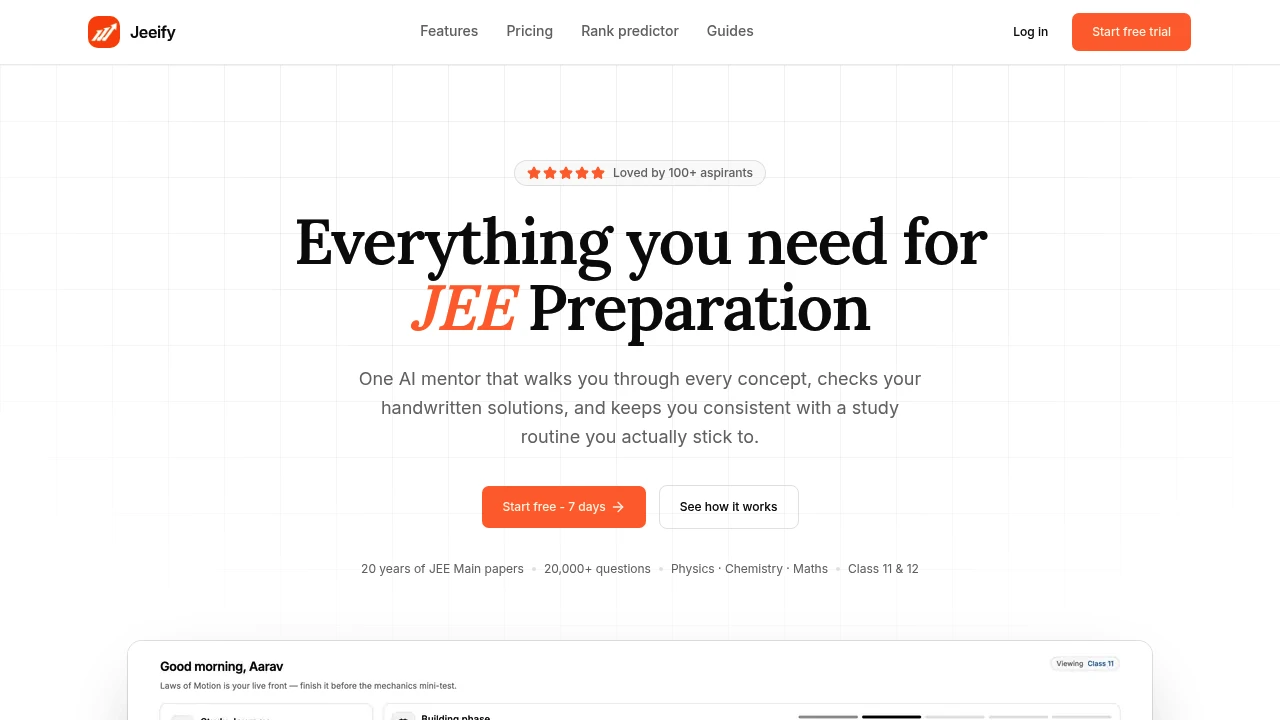 Screenshot of Jeeify website