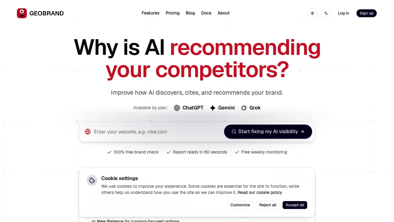 Screenshot of GEOBRAND website