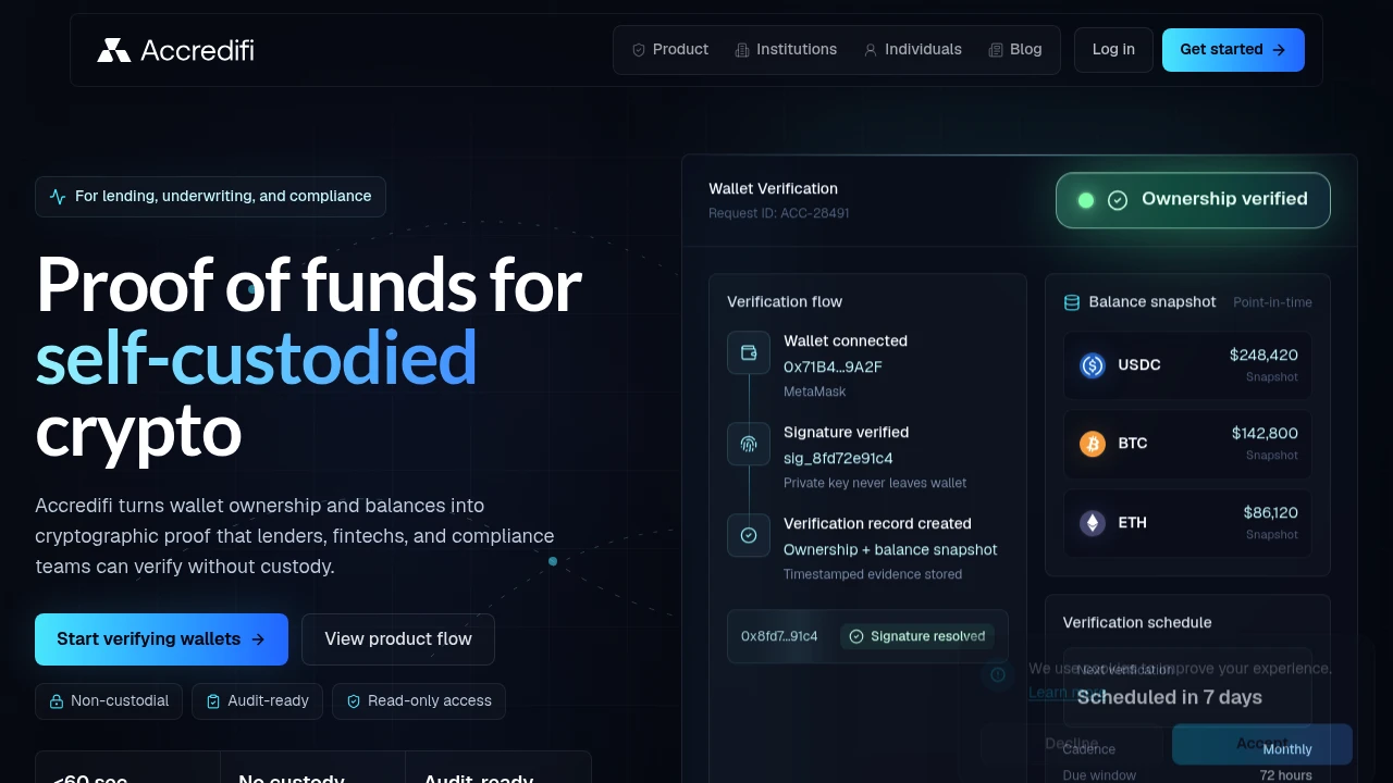 Screenshot of Accredifi website