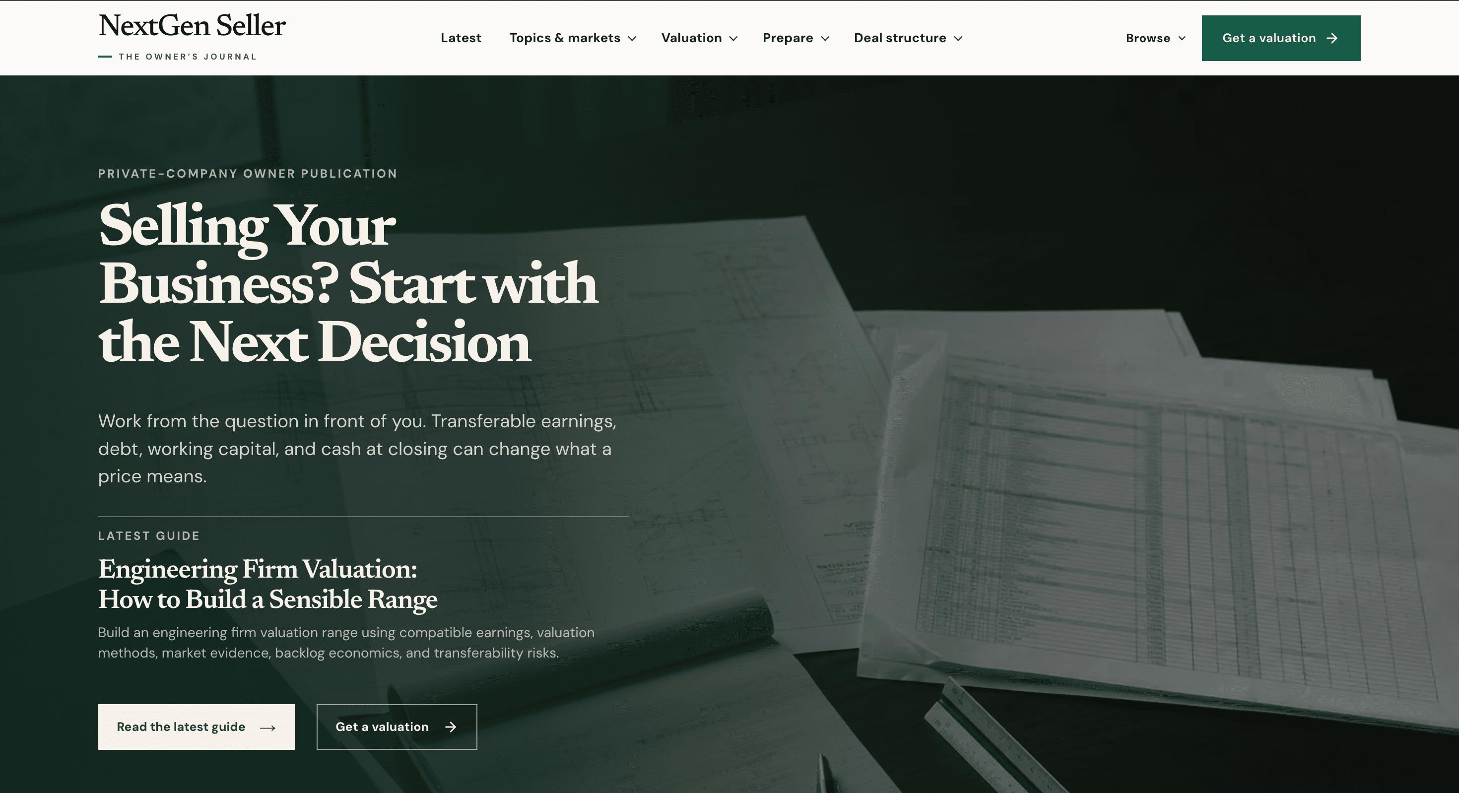 Screenshot of NextGen Seller website