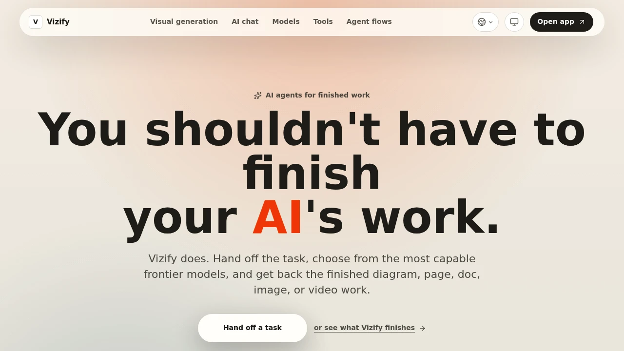 Screenshot of Vizify website