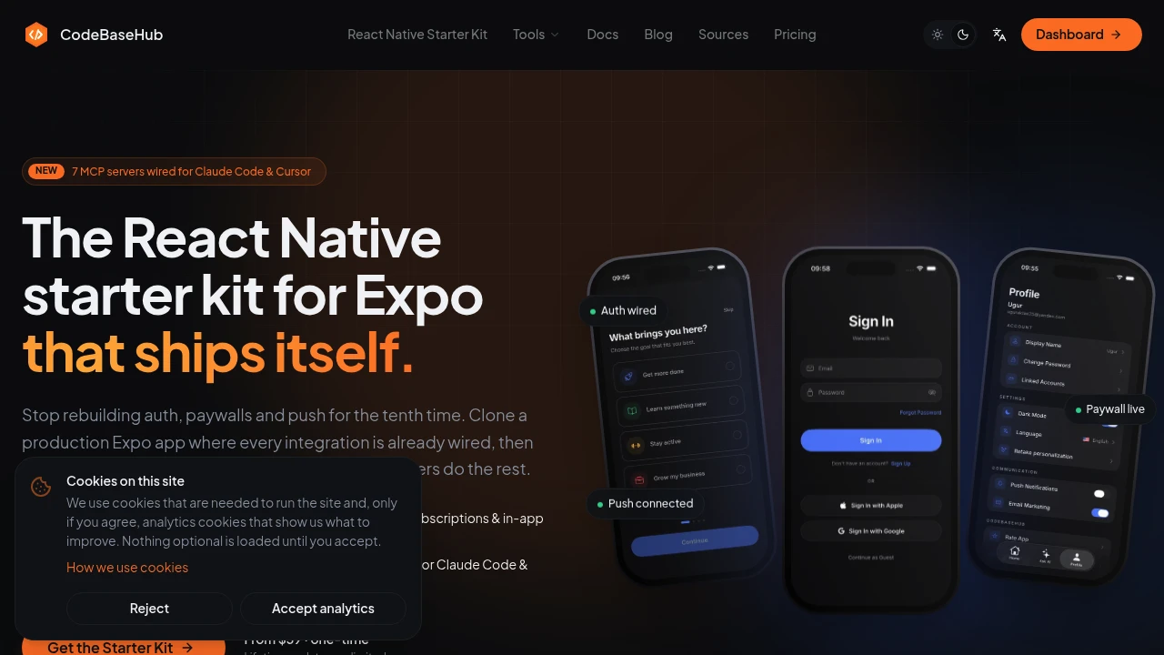 Screenshot of CodeBaseHub website