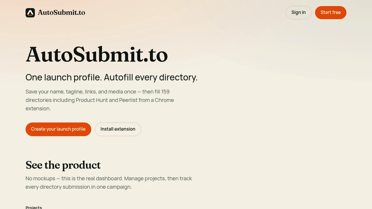 Screenshot of AutoSubmit.to website