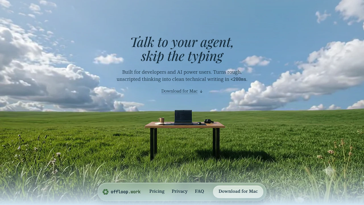 Screenshot of Offloop.work website
