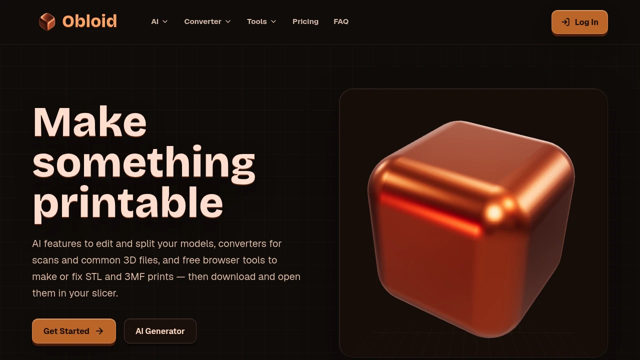 Screenshot of Obloid website